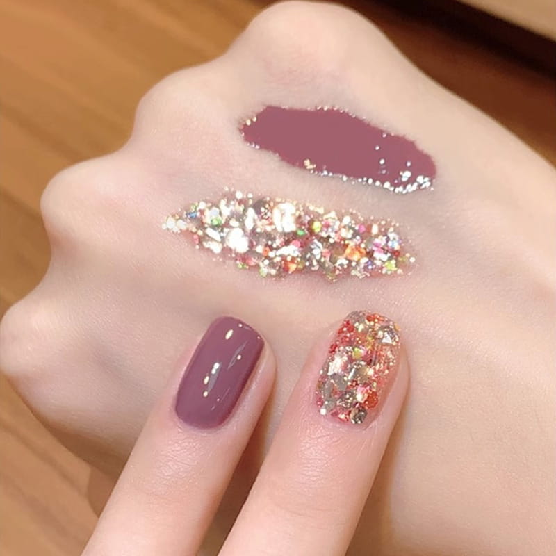 🎄 Promotion Exceptionnelle de Noël🎁Ensemble de vernis à ongles bicolores à paillettes tendance💄💅