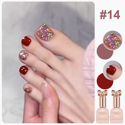 🎄 Promotion Exceptionnelle de Noël🎁Ensemble de vernis à ongles bicolores à paillettes tendance💄💅