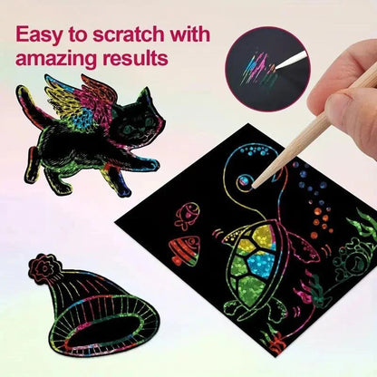 🌈 Kit Créatif DIY de Papier à Gratter Arc-En-Ciel