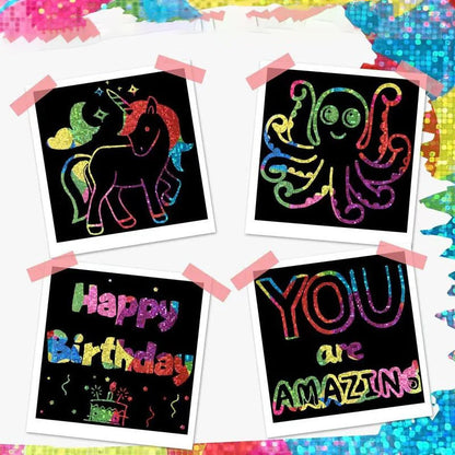 🌈 Kit Créatif DIY de Papier à Gratter Arc-En-Ciel