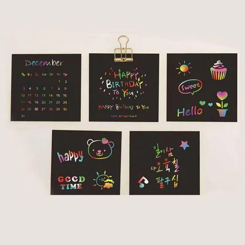🌈 Kit Créatif DIY de Papier à Gratter Arc-En-Ciel