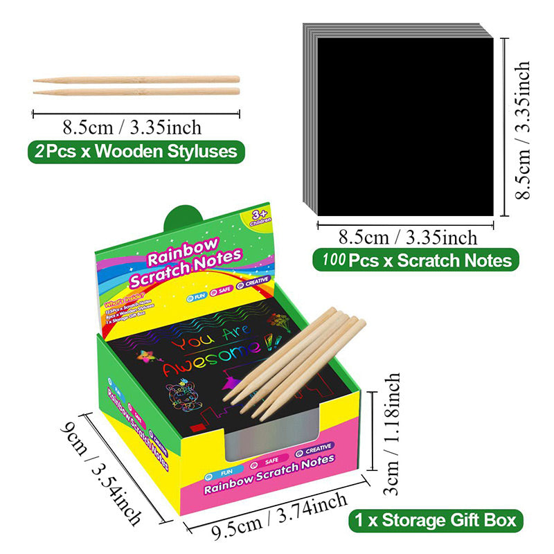 🌈 Kit Créatif DIY de Papier à Gratter Arc-En-Ciel