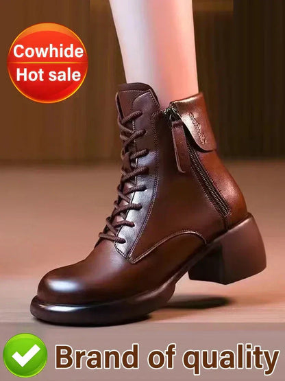 👢 60% DE RÉDUCTION ! 🎉 Bottes Femme Style Vintage – Élégantes, Confortables & Cuir Souple 🍂📦