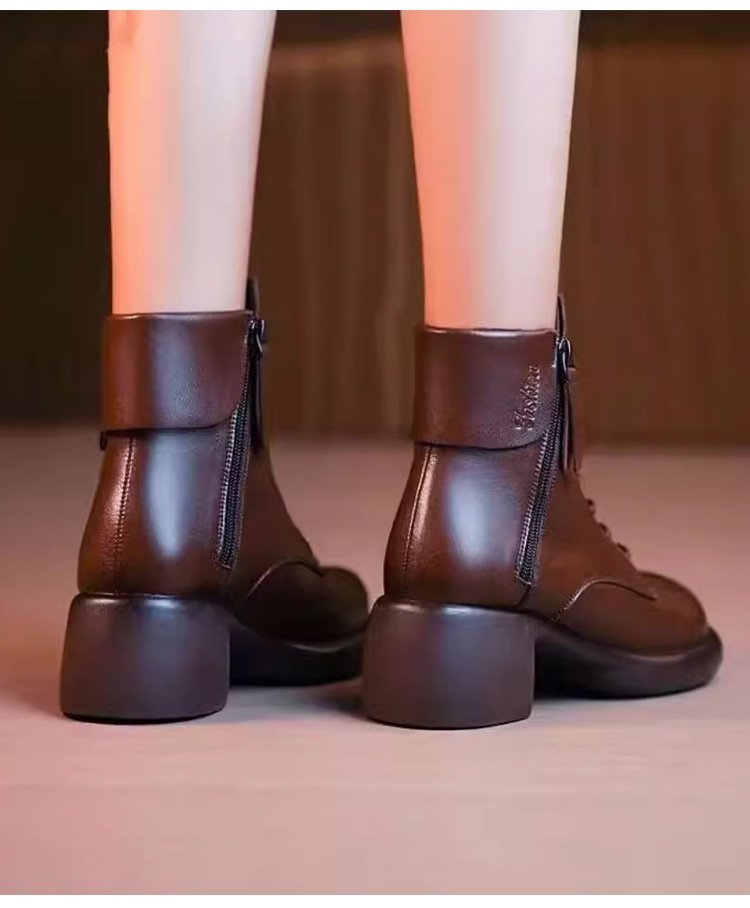 👢 60% DE RÉDUCTION ! 🎉 Bottes Femme Style Vintage – Élégantes, Confortables & Cuir Souple 🍂📦