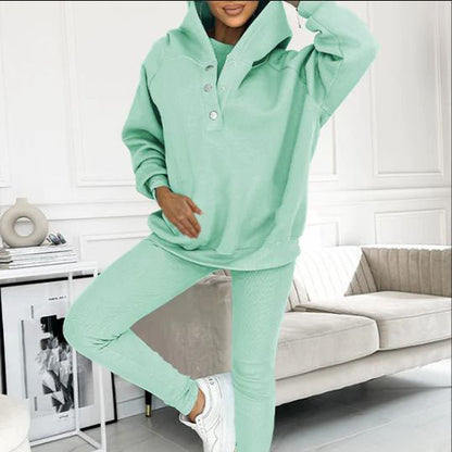 Ensemble 3 pièces pour femmes, pull à capuche, gilet Slim et pantalon, sport quotidien, 2025