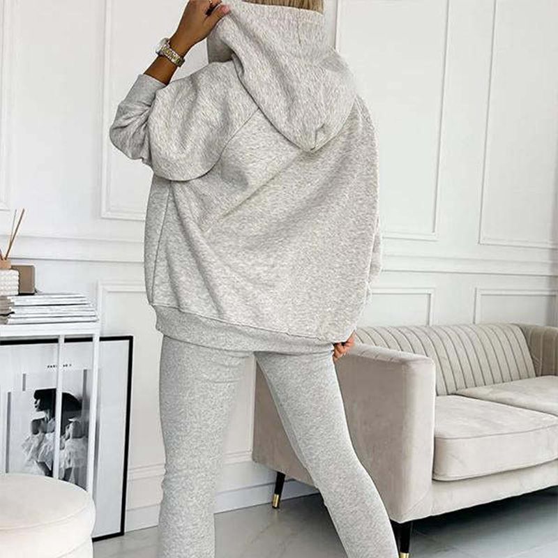 Ensemble 3 pièces pour femmes, pull à capuche, gilet Slim et pantalon, sport quotidien, 2025