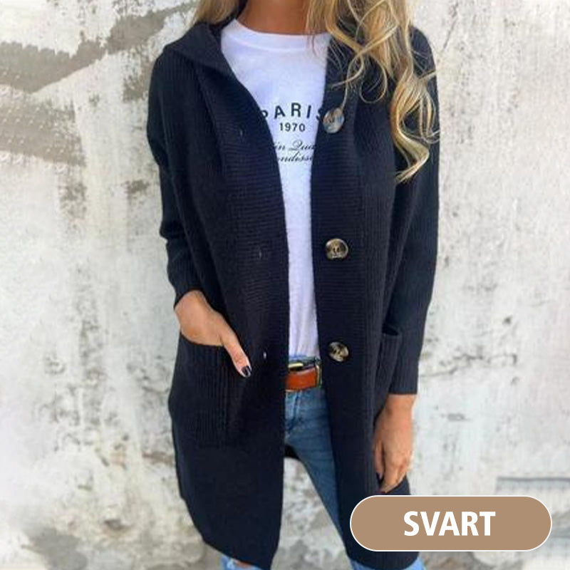 🥳Chaude vente 55% de réduction🌸Veste en tricot à boutons avec capuche pour femmes