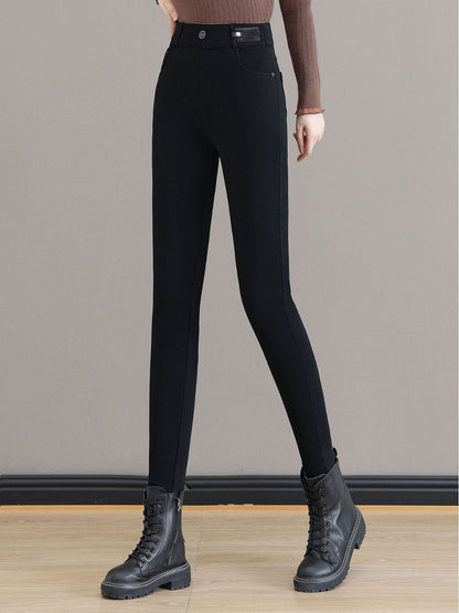 👖 50% DE RÉDUCTION! ✨ JEAN SKINNY CHAUD - Taille Haute & Tissu Stretch, Confort Optimal pour l'Hiver, Style Tendance pour Quotidien et Sorties ❄️💃