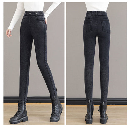 👖 50% DE RÉDUCTION! ✨ JEAN SKINNY CHAUD - Taille Haute & Tissu Stretch, Confort Optimal pour l'Hiver, Style Tendance pour Quotidien et Sorties ❄️💃