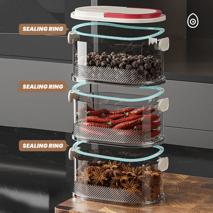 🔥L'arme secrète pour une cuisine bien rangée🔥Stockage scellé des épices en plusieurs couches