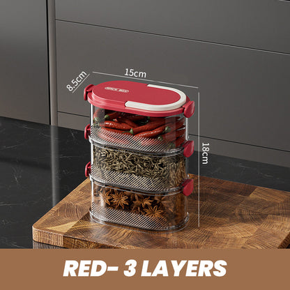 🔥L'arme secrète pour une cuisine bien rangée🔥Stockage scellé des épices en plusieurs couches