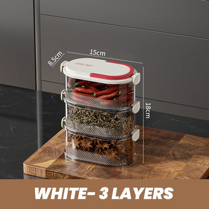🔥L'arme secrète pour une cuisine bien rangée🔥Stockage scellé des épices en plusieurs couches