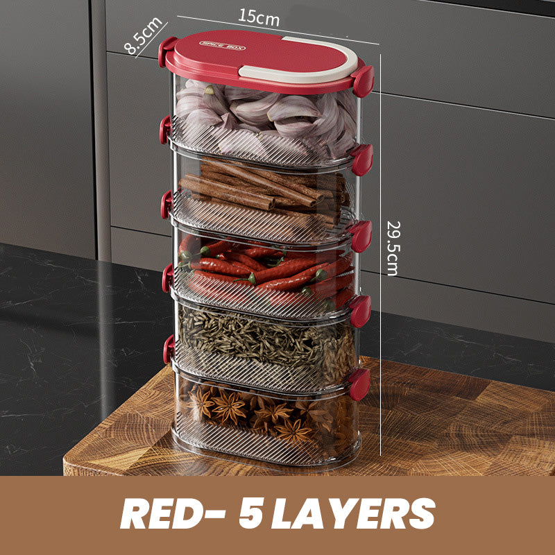 🔥L'arme secrète pour une cuisine bien rangée🔥Stockage scellé des épices en plusieurs couches