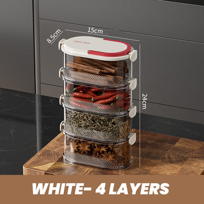 🔥L'arme secrète pour une cuisine bien rangée🔥Stockage scellé des épices en plusieurs couches