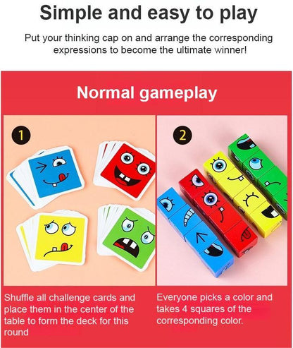🎭 Puzzle 5D Changement de Visages - Jeu Familial Interactif, Stimule la Créativité et la Logique des Enfants 👨‍👩‍👧‍👦✨