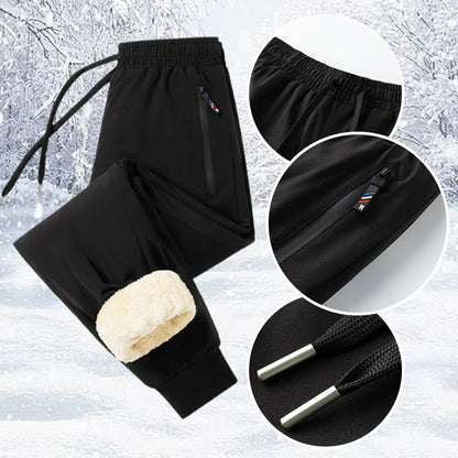 Pantalon imperméable et coupe-vent pour homme, doublé de peluche douillette