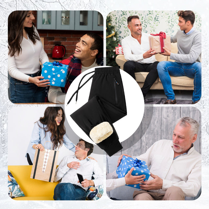 Pantalon imperméable et coupe-vent pour homme, doublé de peluche douillette