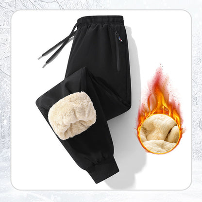 Pantalon imperméable et coupe-vent pour homme, doublé de peluche douillette