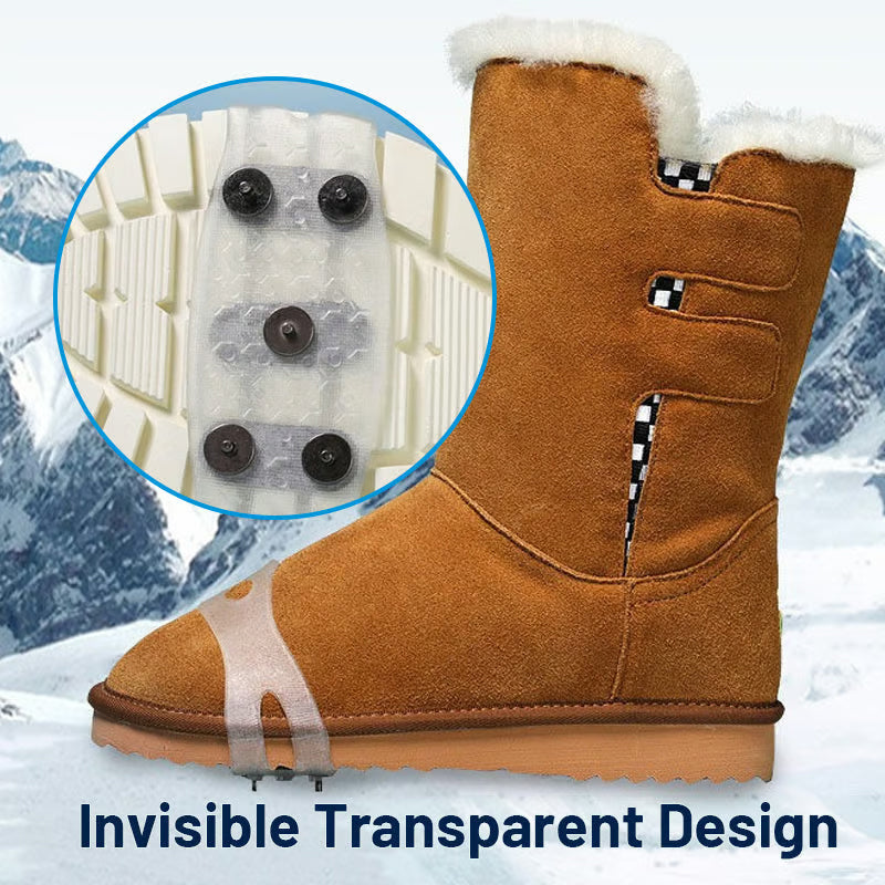 🧤 50% DE RÉDUCTION AUJOURD'HUI! ✨ Couvre-chaussures Antidérapants à 5 Griffes pour l'Extérieur - Semelle en Caoutchouc avec Griffes Réglables pour Randonnée & Glace ❄️🥾