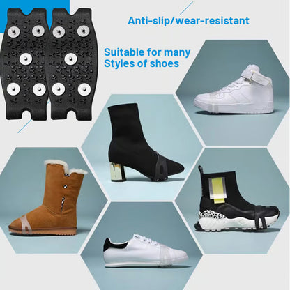 🧤 50% DE RÉDUCTION AUJOURD'HUI! ✨ Couvre-chaussures Antidérapants à 5 Griffes pour l'Extérieur - Semelle en Caoutchouc avec Griffes Réglables pour Randonnée & Glace ❄️🥾
