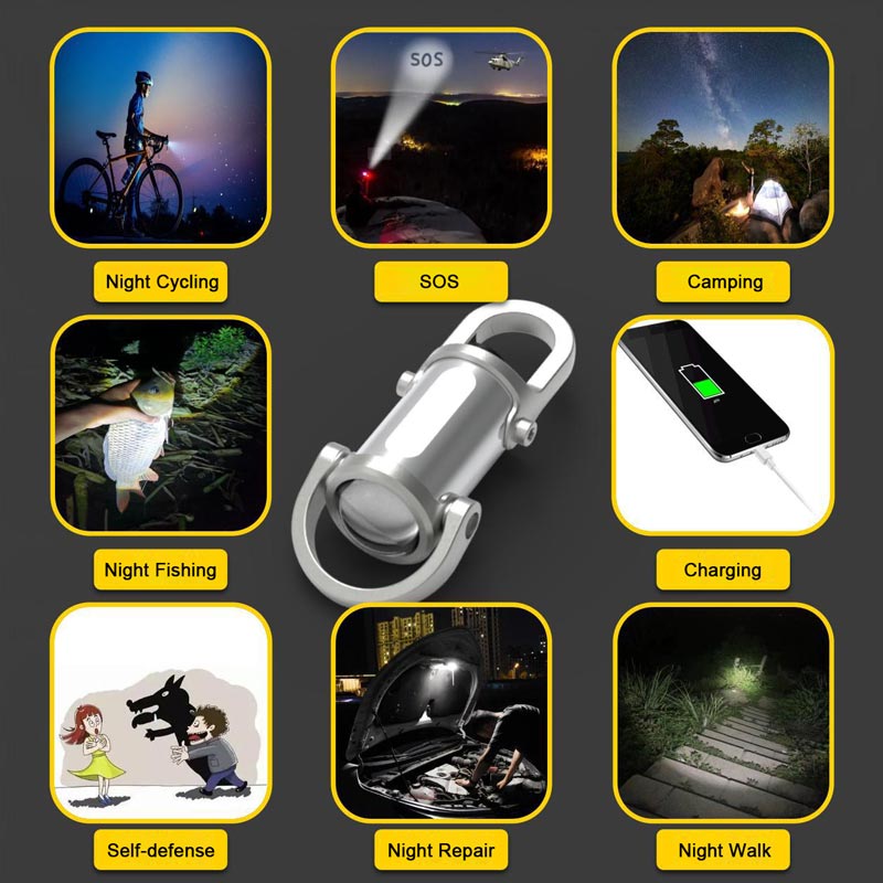 🔥 Vente chaude 55% de réduction 🔥 1200lm super lumineux Mini porte - clés lampe de poche étanche
