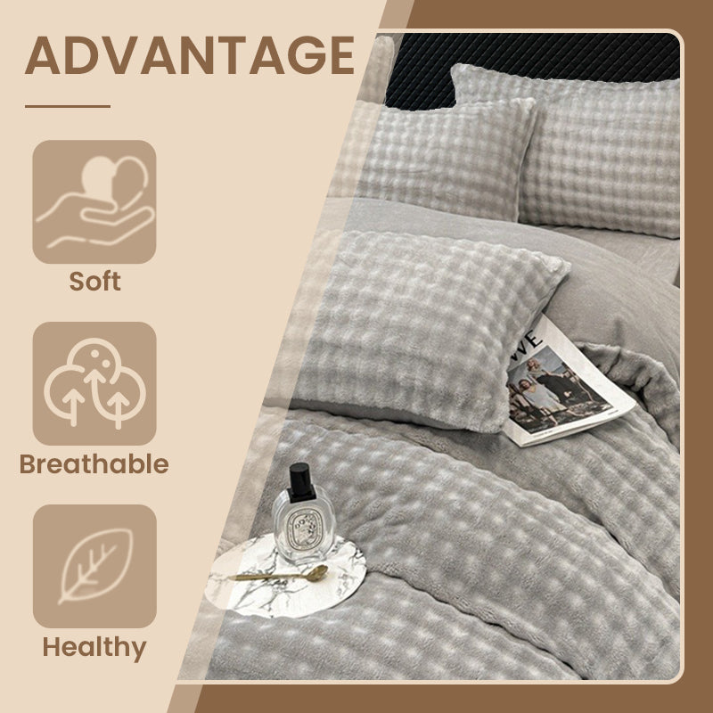 🛏️ 69% DE RÉDUCTION ! ✨ Ensemble de Couette en Velours Lait - Housse 1800F avec Fermeture Éclair pour une Chaleur Douce et Confortable en Hiver ❄️🌟