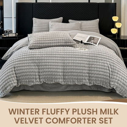 🛏️ 69% DE RÉDUCTION ! ✨ Ensemble de Couette en Velours Lait - Housse 1800F avec Fermeture Éclair pour une Chaleur Douce et Confortable en Hiver ❄️🌟