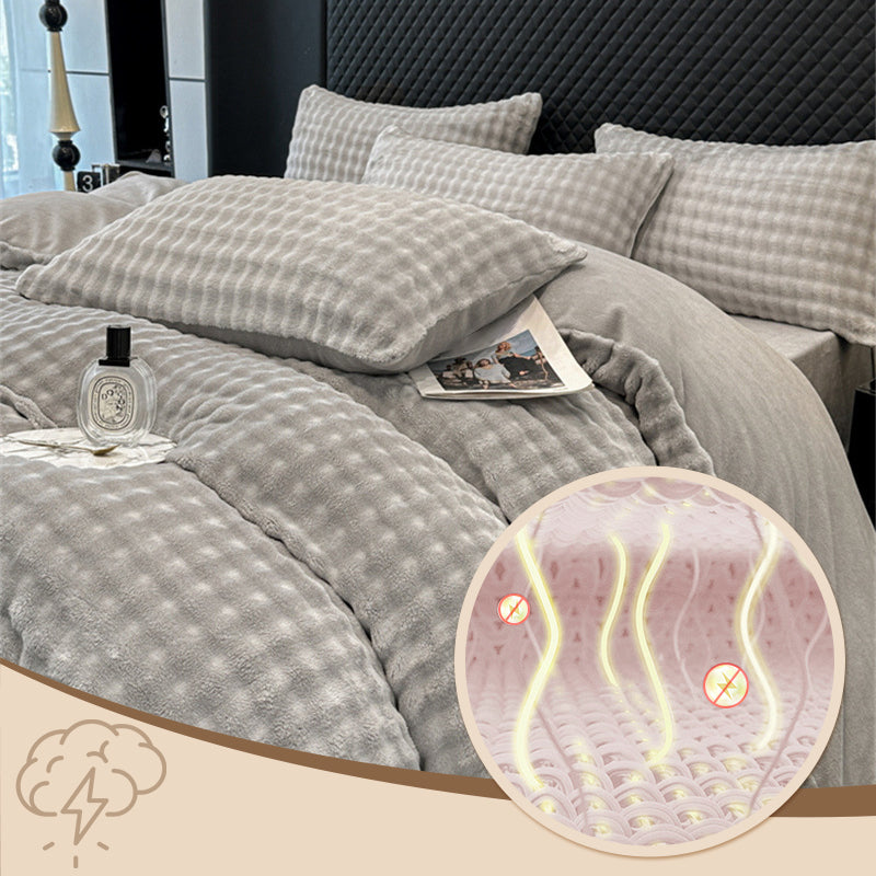 🛏️ 69% DE RÉDUCTION ! ✨ Ensemble de Couette en Velours Lait - Housse 1800F avec Fermeture Éclair pour une Chaleur Douce et Confortable en Hiver ❄️🌟