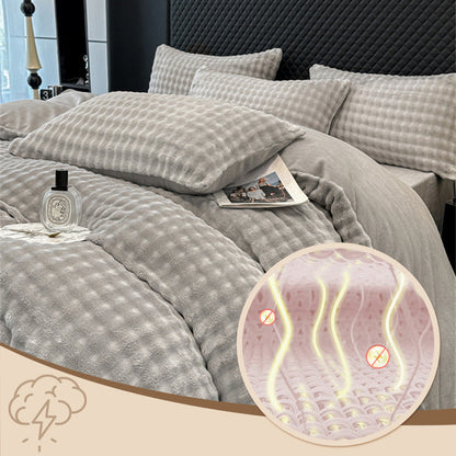🛏️ 69% DE RÉDUCTION ! ✨ Ensemble de Couette en Velours Lait - Housse 1800F avec Fermeture Éclair pour une Chaleur Douce et Confortable en Hiver ❄️🌟