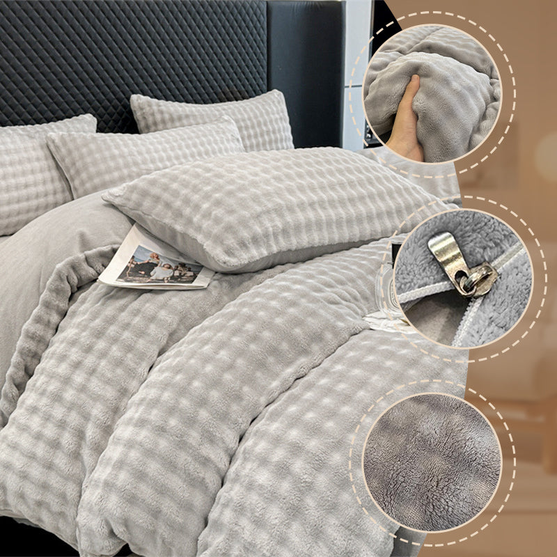 🛏️ 69% DE RÉDUCTION ! ✨ Ensemble de Couette en Velours Lait - Housse 1800F avec Fermeture Éclair pour une Chaleur Douce et Confortable en Hiver ❄️🌟