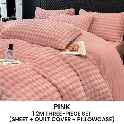 🛏️ 69% DE RÉDUCTION ! ✨ Ensemble de Couette en Velours Lait - Housse 1800F avec Fermeture Éclair pour une Chaleur Douce et Confortable en Hiver ❄️🌟