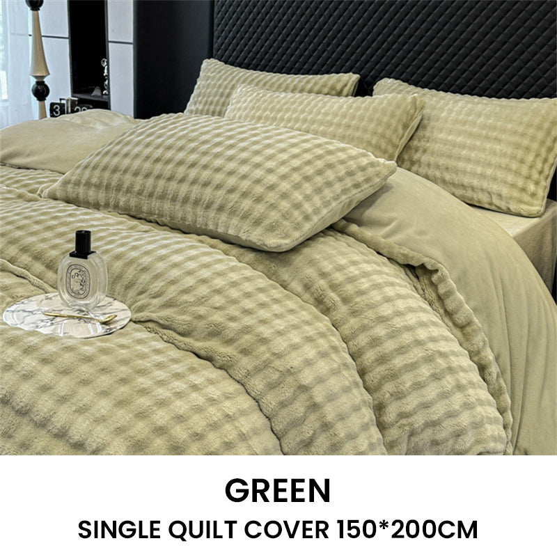 🛏️ 69% DE RÉDUCTION ! ✨ Ensemble de Couette en Velours Lait - Housse 1800F avec Fermeture Éclair pour une Chaleur Douce et Confortable en Hiver ❄️🌟