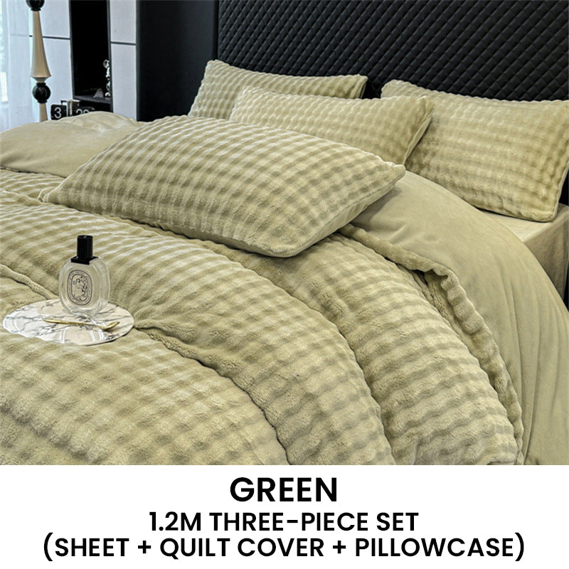 🛏️ 69% DE RÉDUCTION ! ✨ Ensemble de Couette en Velours Lait - Housse 1800F avec Fermeture Éclair pour une Chaleur Douce et Confortable en Hiver ❄️🌟