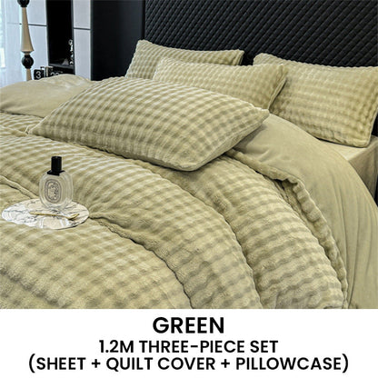 🛏️ 69% DE RÉDUCTION ! ✨ Ensemble de Couette en Velours Lait - Housse 1800F avec Fermeture Éclair pour une Chaleur Douce et Confortable en Hiver ❄️🌟