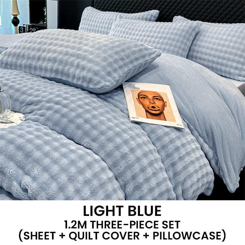 🛏️ 69% DE RÉDUCTION ! ✨ Ensemble de Couette en Velours Lait - Housse 1800F avec Fermeture Éclair pour une Chaleur Douce et Confortable en Hiver ❄️🌟