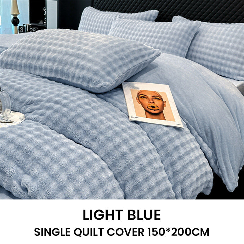 🛏️ 69% DE RÉDUCTION ! ✨ Ensemble de Couette en Velours Lait - Housse 1800F avec Fermeture Éclair pour une Chaleur Douce et Confortable en Hiver ❄️🌟