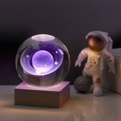 Lampe de décoration de veilleuse boule de cristal galaxie 3D de Pâques (50 % de réduction)