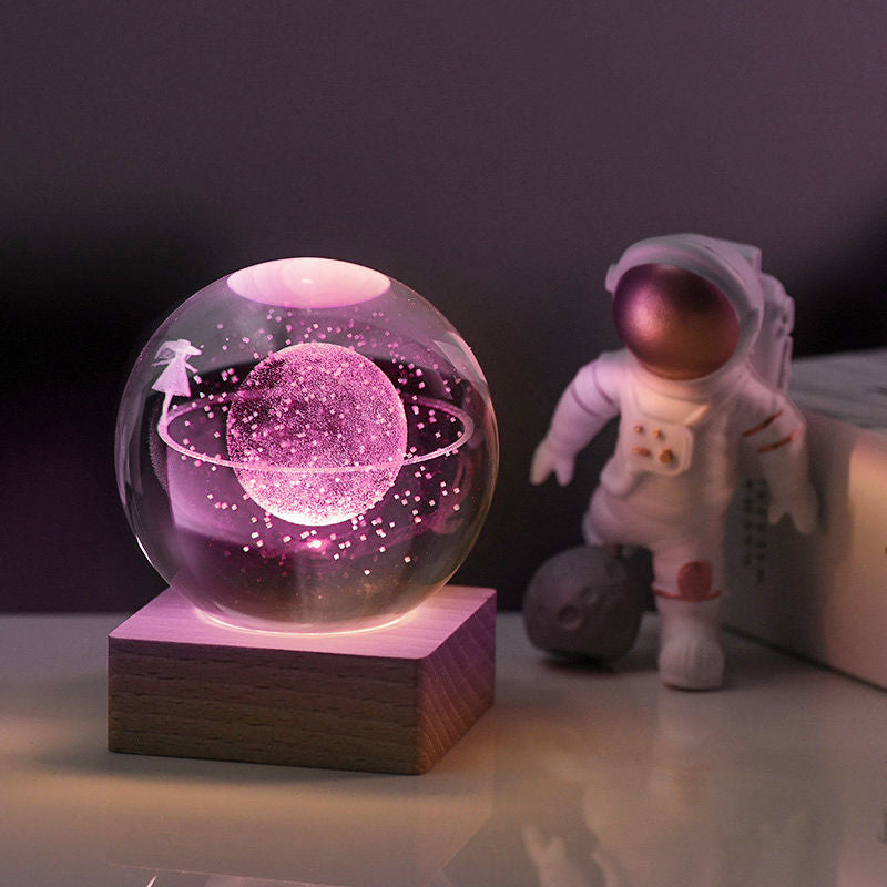 Lampe de décoration de veilleuse boule de cristal galaxie 3D de Pâques (50 % de réduction)
