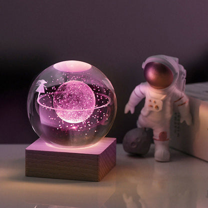 Lampe de décoration de veilleuse boule de cristal galaxie 3D de Pâques (50 % de réduction)