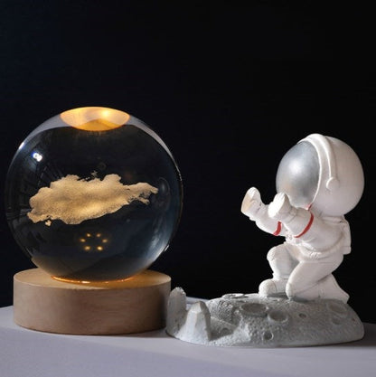 Lampe de décoration de veilleuse boule de cristal galaxie 3D de Pâques (50 % de réduction)