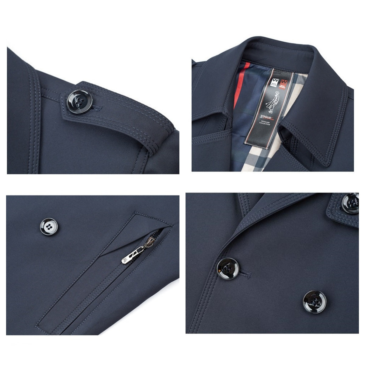 ✨Veste Coupe-Vent Double Boutonnée pour Hommes