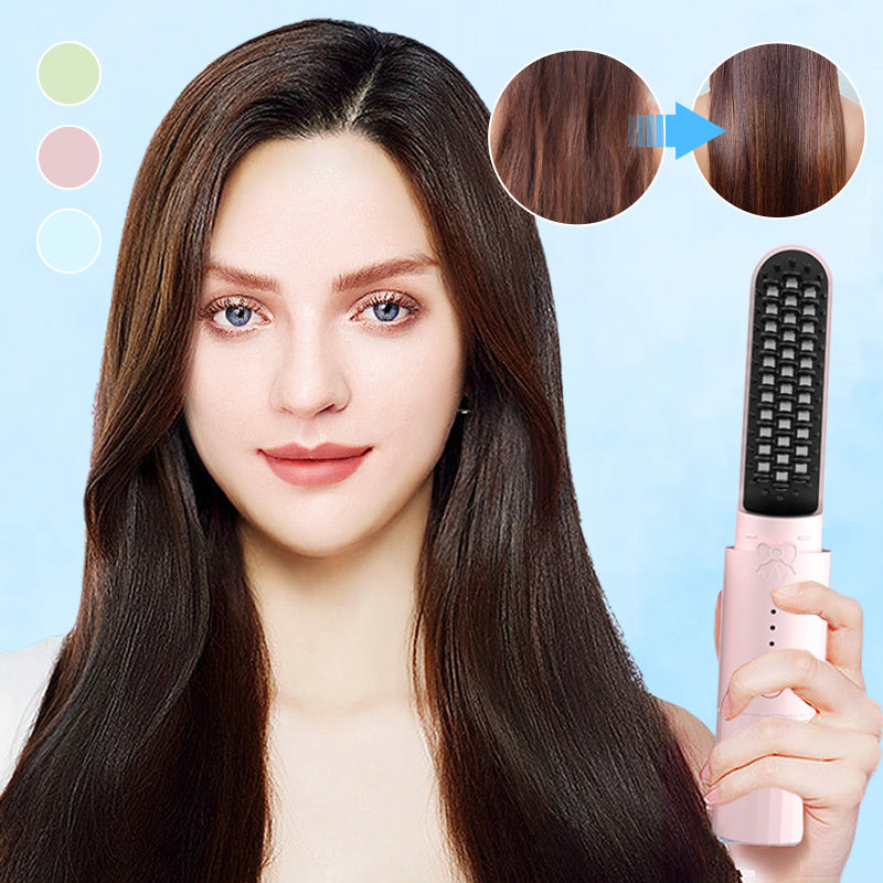 💯Peigne lissant rechargeable longue durée 2 en 1