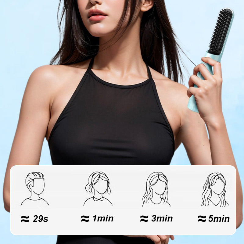 💯Peigne lissant rechargeable longue durée 2 en 1