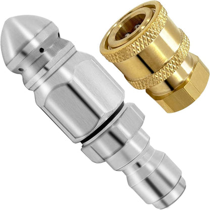 🔩 50% OFF IMMÉDIAT ! 🌊 Buse de Nettoyage pour Égouts en Acier Inoxydable - Élimine les Obstructions et Préviens les Bouchons en Profondeur 💦🚿