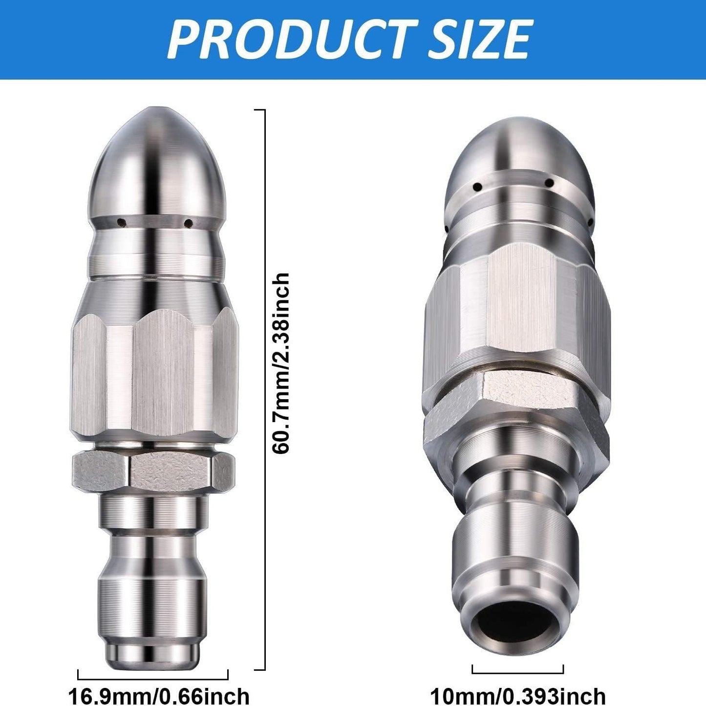🔩 50% OFF IMMÉDIAT ! 🌊 Buse de Nettoyage pour Égouts en Acier Inoxydable - Élimine les Obstructions et Préviens les Bouchons en Profondeur 💦🚿