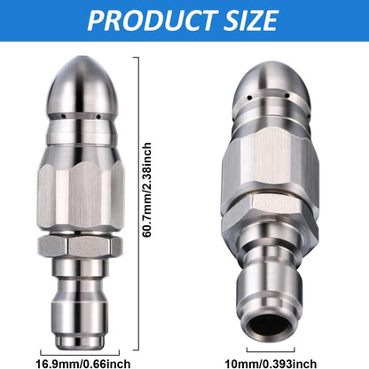 🔩 50% OFF IMMÉDIAT ! 🌊 Buse de Nettoyage pour Égouts en Acier Inoxydable - Élimine les Obstructions et Préviens les Bouchons en Profondeur 💦🚿