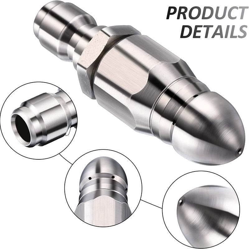 🔩 50% OFF IMMÉDIAT ! 🌊 Buse de Nettoyage pour Égouts en Acier Inoxydable - Élimine les Obstructions et Préviens les Bouchons en Profondeur 💦🚿