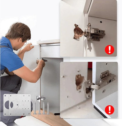 📢📢Achetez 2, obtenez-en 1 gratuit ! ⏰🔧 Kit de Réparation de Charnières – Acier Inoxydable, Universel & Design Élégant pour Meubles et Armoires ⚡