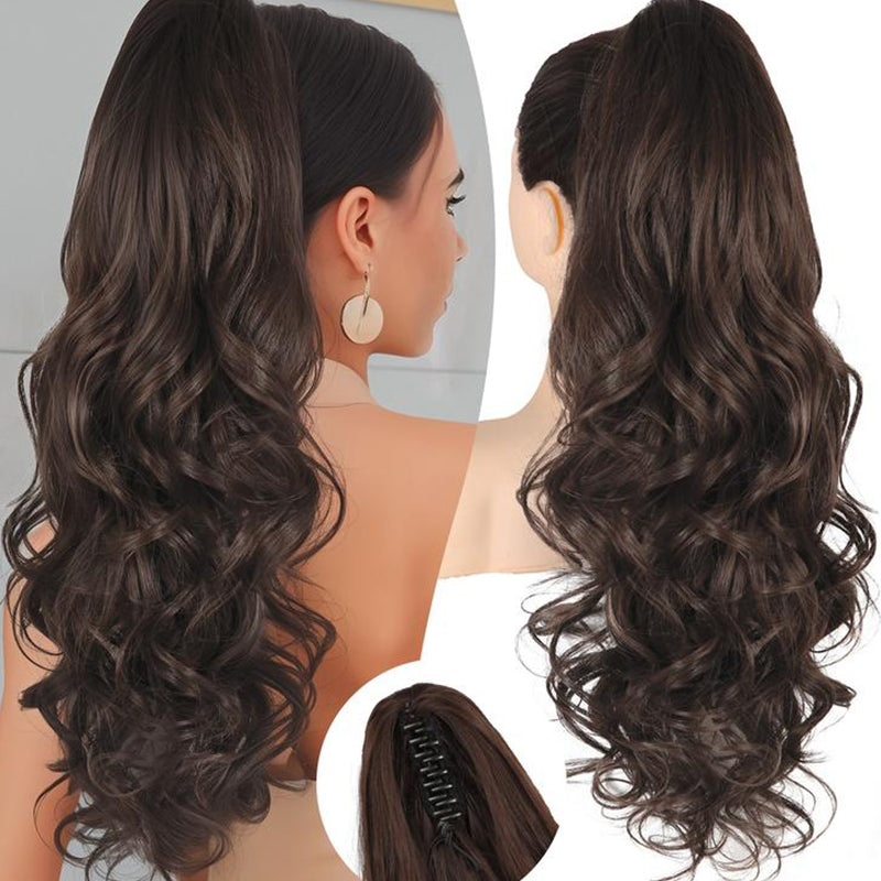 💜 Promotion limitée — 50 % de réduction ! 💜 Extension de queue de cheval ondulée à clip