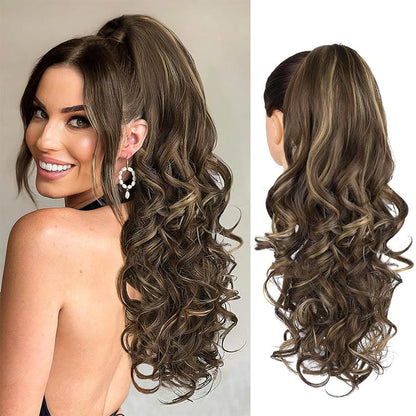 💜 Promotion limitée — 50 % de réduction ! 💜 Extension de queue de cheval ondulée à clip